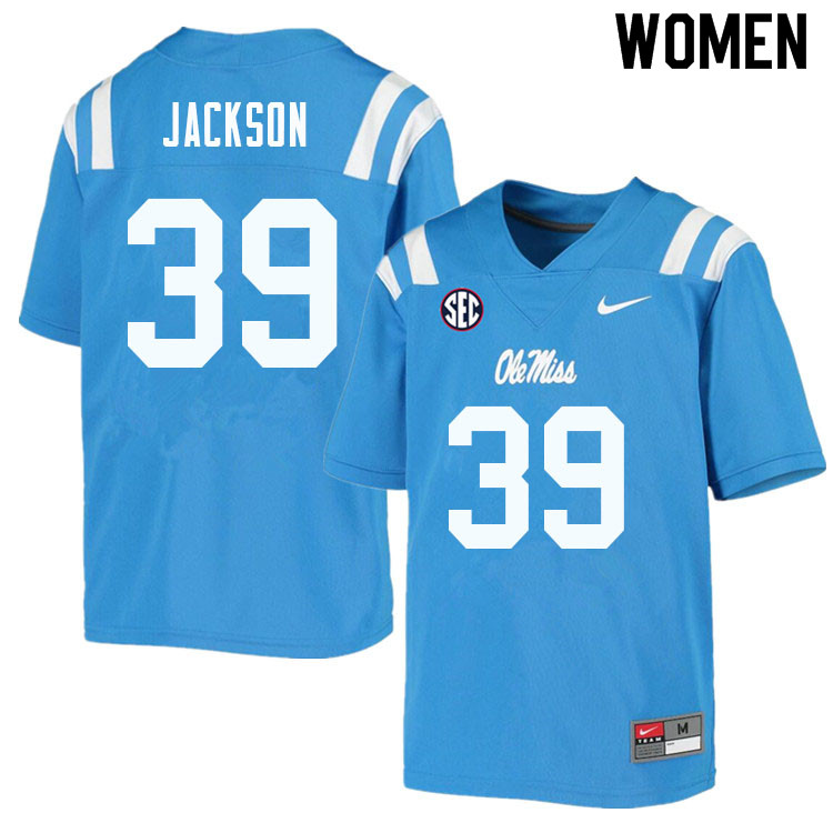 Women #39 Dink Jackson Ole Miss Rebels College Football Jerseys Sale-Powder Blue